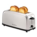 Moulinex Classic LS330D Tostador Acero Inoxidable, 2 Ranuras largas y anchas, 1400 W, 6 Posiciones Tostado, Función Stop y Bandeja Recogemigas, para Todo Tipo de Pan normal, de molde, artesano