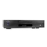 auna AV2-CD509 - Reproductor de CD HiFi, Lector CD HiFi, Reproduce MP3, Entrada USB, Salida RCA, Control Remoto, Acero Inoxidable, Negro