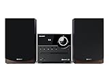 Sharp XL-B512(BR) Microcadena Sound System estereo con radio FM, Bluetooth v5.0, CD-MP3, reproducción USB, altavoces de madera y 45W color marron