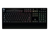 Logitech G213 Prodigy Teclado Gaming con Reposamuñecas, RGB LIGHTSYNC, Teclas Retroiluminadas y Personalizables, Resistente a Salpicaduras, Controles Multimedia Dedicados, Disposición QWERTY ES