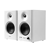 Edifier MR4 Monitor de Estudio Compacto 2.0 (42 W) con Amplificador de Clase D y Dos Modos de Sonido seleccionables, Blanco