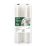 Bonsenkitchen Rollos al Vacio para Envasadora al Vacío, 2 Rollos 28 x 600cm Bolsas de Vacio Gofradas para Conservación de Alimentos y Sous Vide Cocina & Boilable, BPA Free, VB3207