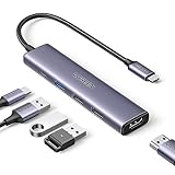 UGREEN Revodok Hub USB C HDMI 4K Adaptador USB C a USB 5 en 1 con 100W PD Carga Compatible con MacBook Pro Air M2 M1, iPad Pro Air, Galaxy S24 Plus Ultra, iPhone 15 Plus Pro MAX, XPS 17, Surface Pro