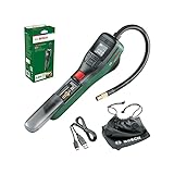 Bosch Home and Garden Unisex adulto EasyPump - Mini compresor eléctrico (batería de 3,0 Ah, 3,6 V, función de parada automática, 150 PSI, 10,3 bar, LED, recargable a través de USB-C, Negro,Talla Unica