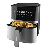 Cecotec Freidora sin Aceite de 5,5 L de Aire Caliente Cecofry Full Inox 5500 Pro. 1700 W, Dietética y Digital, Panel Táctil, Acabados en Acero Inox, Tecnología PerfectCook, Termostato, 8 Modos