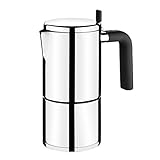 BRA Bali-Cafetera Italiana, Acero Inoxidable, 18/10, 10 Tazas, 10 cm