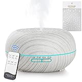 Simpeak Humidificador Ultrasónico 550 ml Difusor de Aromas con Temporizador Humificador Control Remoto para el Hogar Oficina Dormitorio Yoga SPA(con Pegatinas Nieve), Blanco