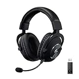 Logitech G PRO X LIGHTSPEED Auriculares inalámbricos para gaming con tecnología de filtro Blue VO!CE, transductores Pro-G de 50mm, DTS Headphone: X 2.0, 20+ horas batería, PC, PS5, PS4, Switch - Negro