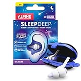 Alpine SleepDeep - Tapones para los oídos para dormir - Forma ovalada - Gel anti ruido integrado - Comodidad y atenuación al máximo con filtros flexibles (talla M/L)