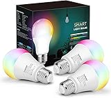 Torkase - Bombilla conectada con WiFi E27 LED multicolor RGB + CCT 2700K-6500K, compatible con Alexa/Google Home, bombilla inteligente sin necesidad de concentrador, 3 unidades