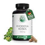 Rhodiola Rosea (120 cápsulas á 500mg) - Producción alemana - 100% Vegano y sin aditivos