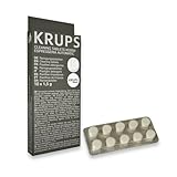 Krups XS300010 Pastillas limpiadoras para máquinas de café súper automáticas, pack de 10 pastillas, Elimina depósitos y los residuos grasos del café