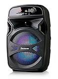 Lauson LLX34 Altavoz Portátil Función de Karaoke | Bluetooth con Lector USB/SD para MP3 | Luces RGB Multicolores | Batería Recargable | Radio Integrada