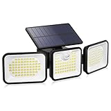 OUSFOT Luz Solar Exterior con Sensor de Movimiento, 180 Led Foco Solar Exterior, 3 Modos Rango de Illumination de 270° Luz Solar Exterior para Jardín, Garaje, Puertas Delanteras, Patio