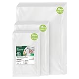 Bonsenkitchen Bolsas Vacio Alimentos 15x25 | 20x30 | 28x40 cm, 50 bolsas por cada tamaño Bolsas Vacio - Bolsa de Vacío Gofradas para Conservación y Cocción Sous Vide & Boilable, VB3215