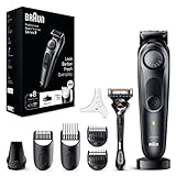 Braun Recortadora de Barba Series 7, Máquina Cortar Pelo, Cortapelos Hombre con ProBlade, 40 Ajustes de longitud, Base de Carga, Funda de viaje y 100 Min Autonomía, Series 7 BT7441, Negro