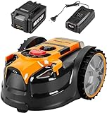 LawnMaster VBRM16 OcuMow™ Robots cortacéspedes eléctrico para Jardines de 100 m² Corte 20-60 mm,Pendiente de 35% con batería de Iones de Litio MX 24V 4.0Ah y Cargador rápido