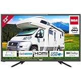 RCA iRB22H3C Televisor 22 Pulgadas (56 cm), Dolby Audio, DVB-C/T2/S2, VGA, HDMI, USB, Salida de Audio Digital, Con Modo Hotel, 230V & 12V Adaptador de Coche, Opcional para caravanas, 2023