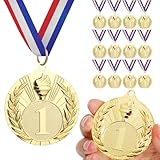 GeeRic 12 Piezasmedalla de Oro, Medallas para Niños, Medallas de Oro para decoración de Fiestas Infantiles y premios Deportivos,para Fiesta, Día del Deporte Escolar