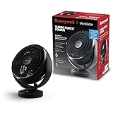 HONEYWELL HF715BE4 - Ventilador digital oscilante Turbo Force de (personal; pequeño; para el hogar o la oficina; con mando a distancia; comandos electrónicos con LED; 3 velocidades; giro de 90 grados)